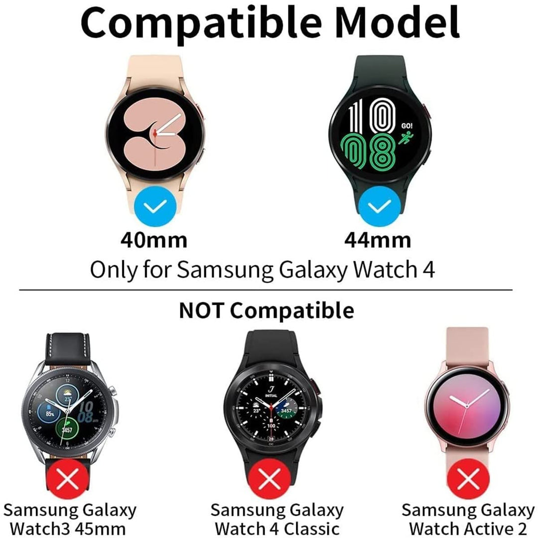 2+2 Pack Suoman for Samsung Galaxy Watch 4 40mm Screen Protector + Protector Cover, Tempered Glass Screen+All-Round PC Matte Protector Case Set for Galaxy Watch 4 40mm(Black+Black)