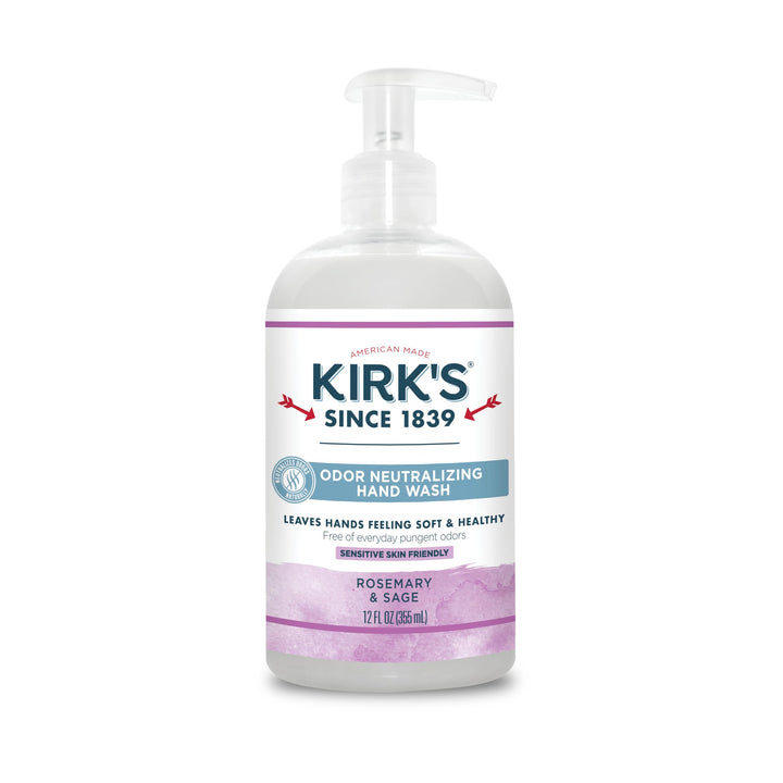 Odor-Neutralizing Natural Hand Soap by Kirkââ‚¬â„¢s | Castile Liquid Soap Pump Bottle | Moisturizing &amp; Hydrating Kitchen Hand Wash | Rosemary &amp; Sage Scent | 12 Fl Oz. Bottle