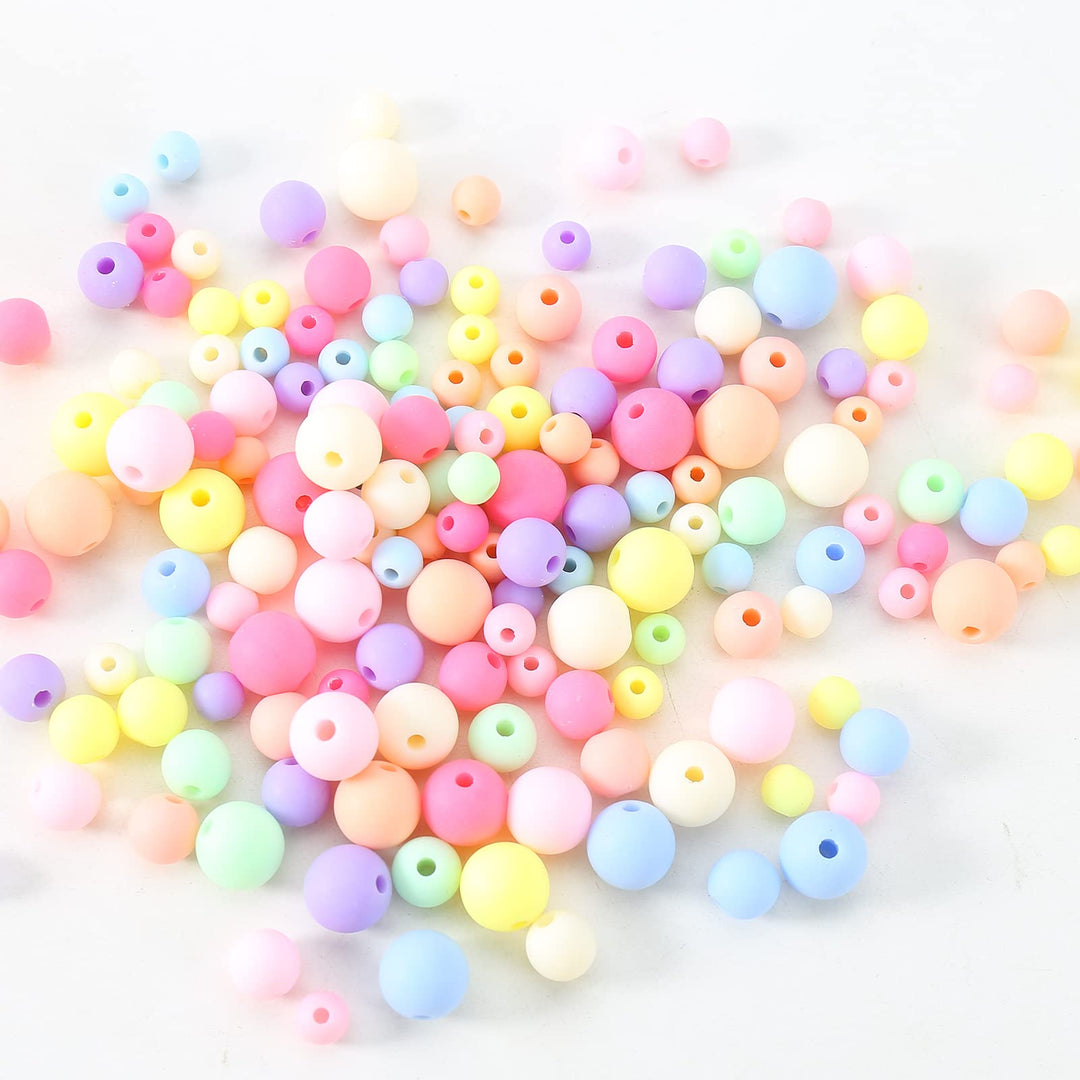 Color Beads Acrylic Round Beads Pastel Round Bead for DIY Necklace, Bracelet, Earring Jewelry Making (6mm-890pcs)