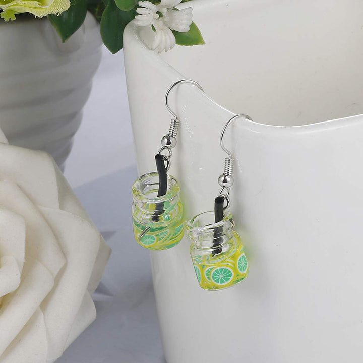 16 Pairs Cute Weird Dangle Earrings for Teen Girls Kawaii Aesthetic Boba Tea Drop Earrings (16 Pairs-A)