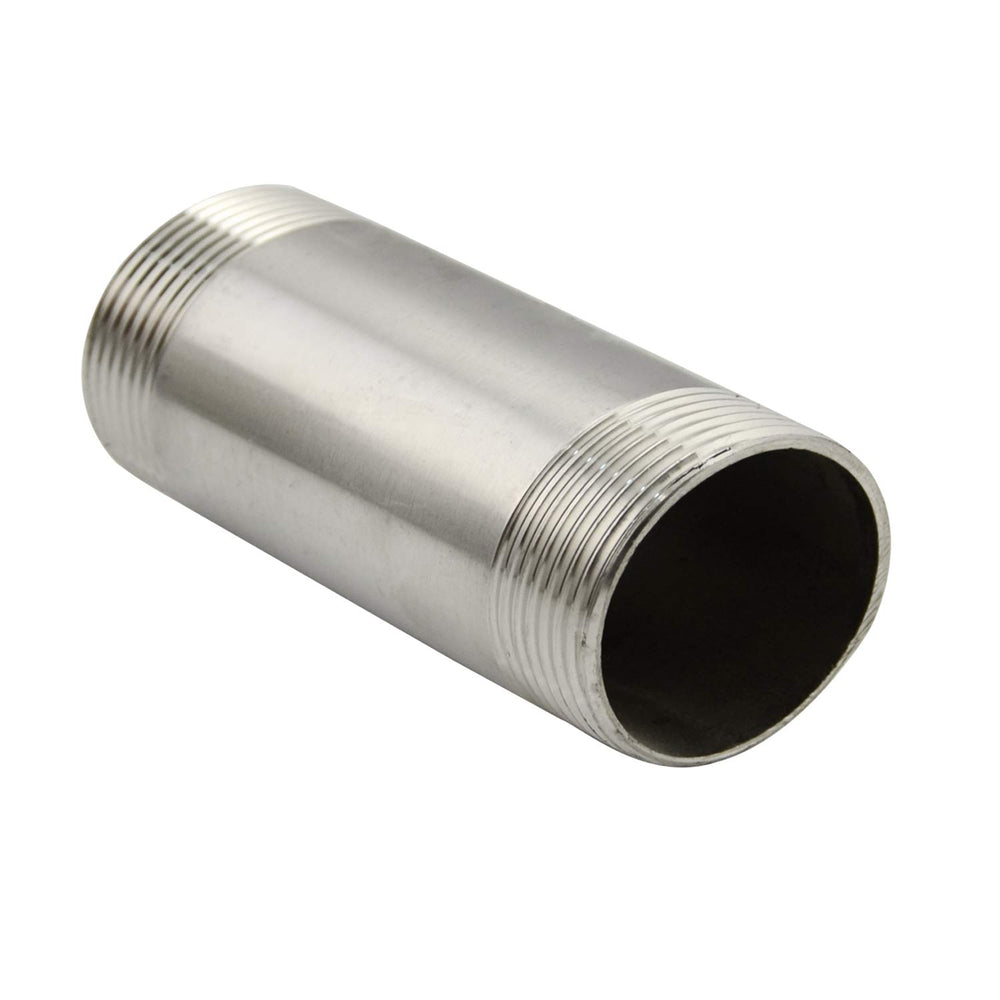 2PCS Stainless Steel Pipe Fitting, 1/2 Male x 1/2 NPT Male Threaded SS304 Nipple Cast Extension Pipe, 8 Length