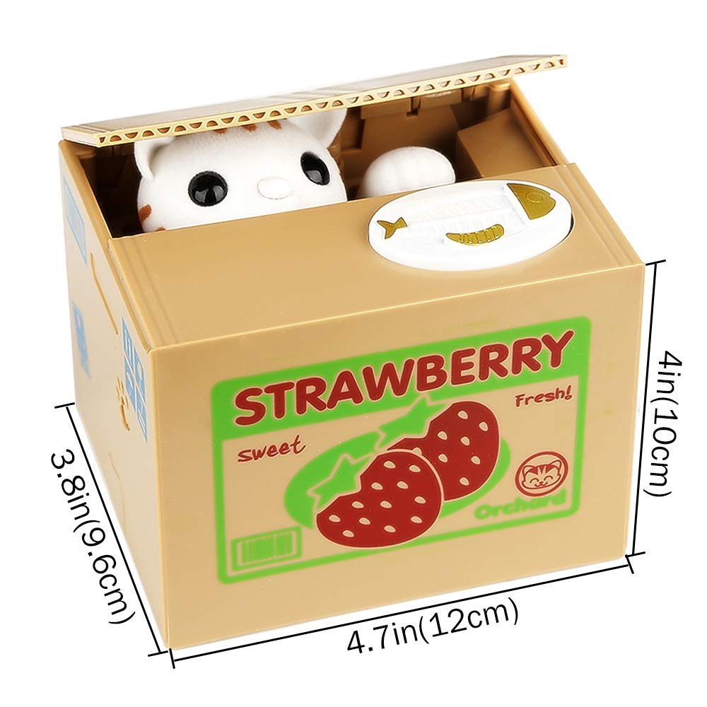 Cat Stealing Money Bank, Piggy Bank for Kids, Coin Bank for Money Saving, Automatic Stealing Money with English Speaking, Creative Gift