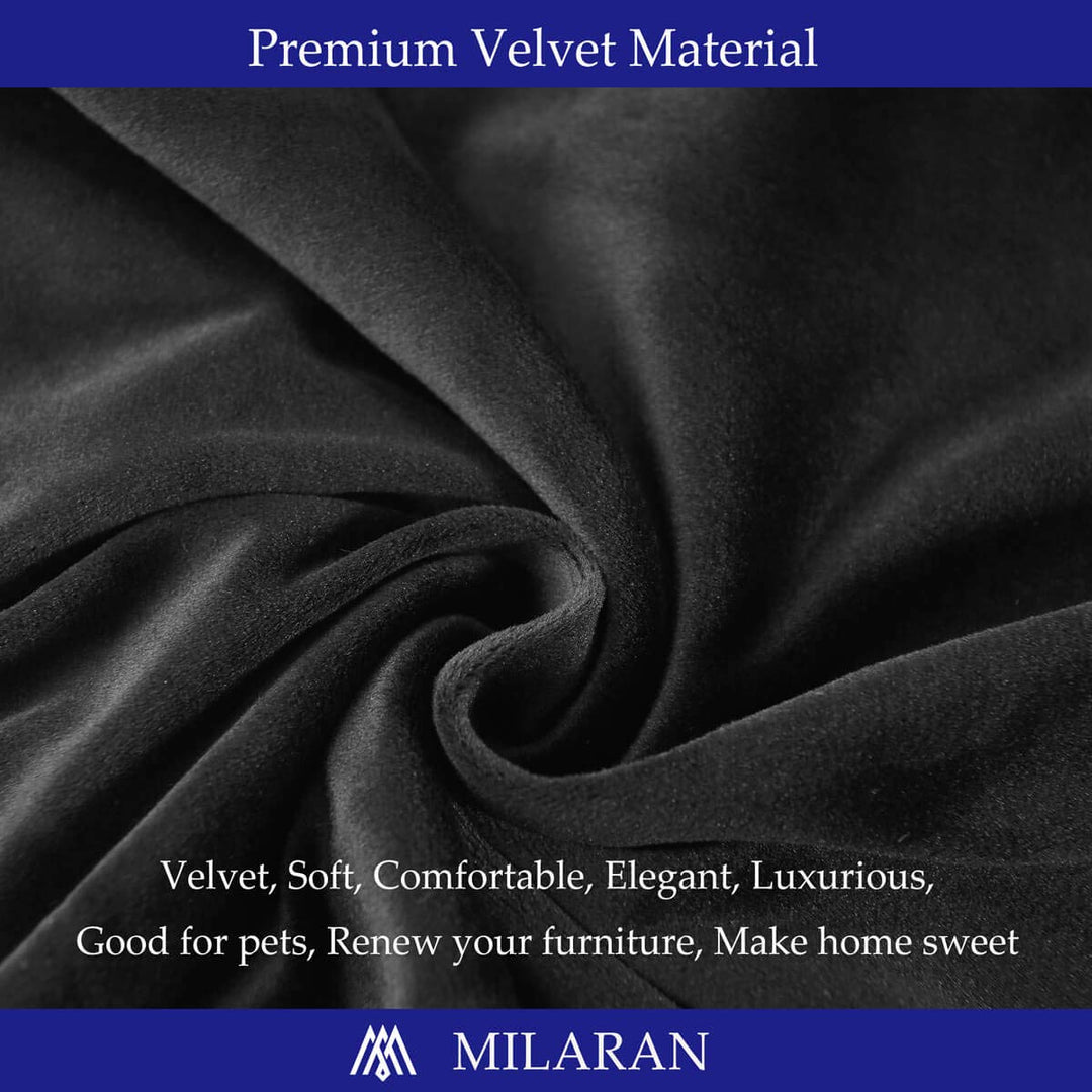 Velvet Chair Covers for Dining Room, Soft Stretch Seat Slipcovers, Washable Removable Parsons Chair Protector, Set of 4, Navy
