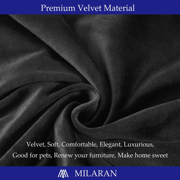 Velvet Chair Covers for Dining Room, Soft Stretch Seat Slipcovers, Washable Removable Parsons Chair Protector, Set of 4, Navy