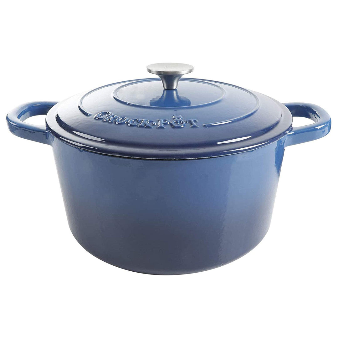 Artisan Round Enameled Cast Iron Dutch Oven, 7-Quart, Sapphire Blue
