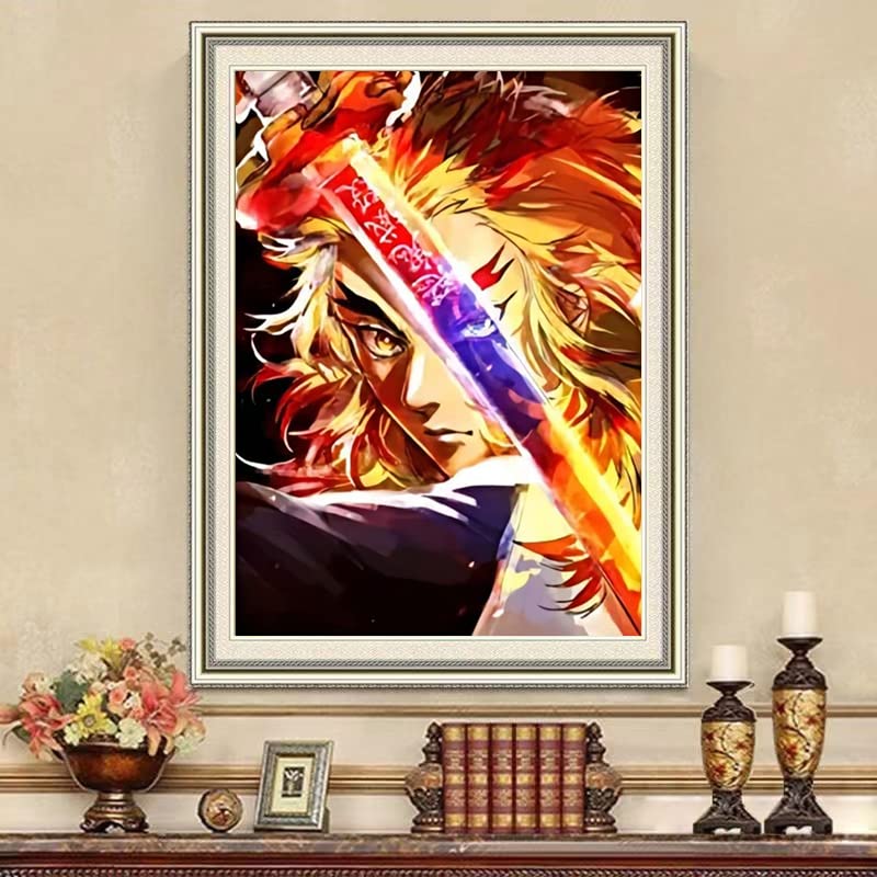 5D DIY Diamond Art Painting by Number Kits Anime 16x20 Inch for Adults and Kids, Round Full Drill Rhinestone Cross Stitch Mosaic Art for Home Wall Decoration and Gift Option.