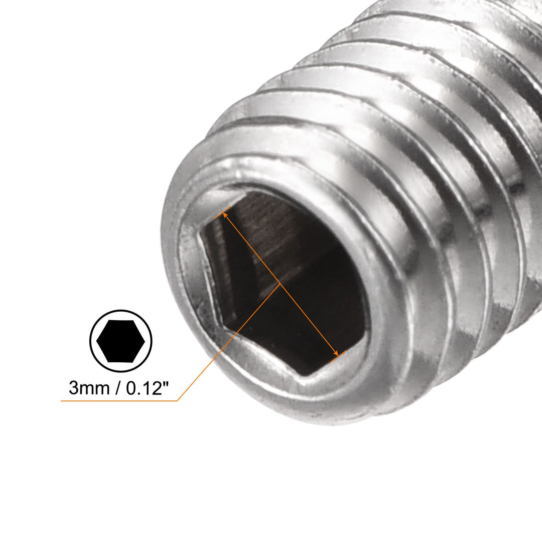 Ball Point Set Screws, M6 x 8mm 304 Stainless Steel Metric Spring Hex Socket Screw 20pcs