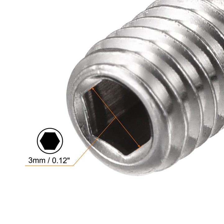 Ball Point Set Screws, M6 x 8mm 304 Stainless Steel Metric Spring Hex Socket Screw 20pcs
