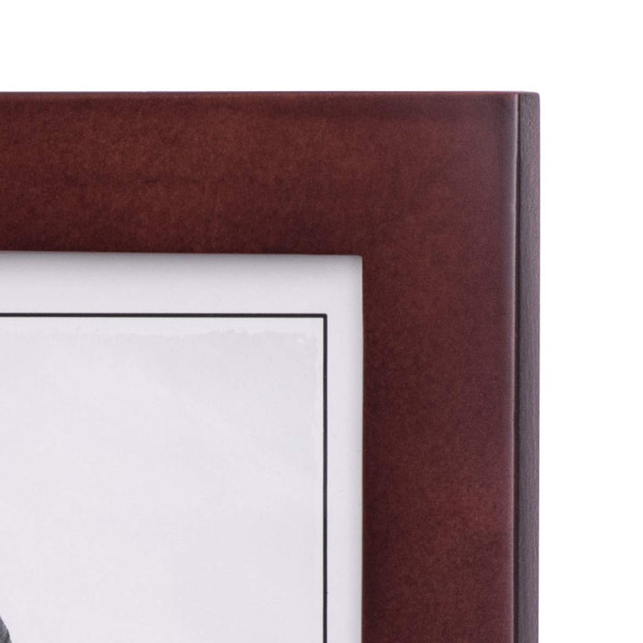 Double Vertical 5x7 Picture Frame - Wide Real Wood Molding, Real Glass - Dark Walnut