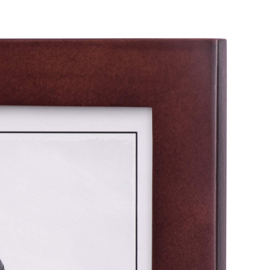 Double Vertical 5x7 Picture Frame - Wide Real Wood Molding, Real Glass - Dark Walnut