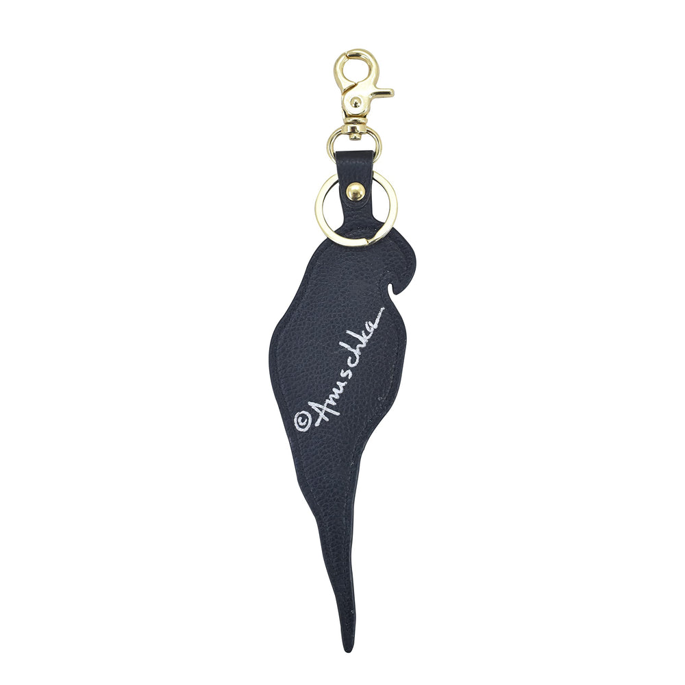 Women’s Hand Painted Genuine Leather Bag Charm - Rainforest Beauties