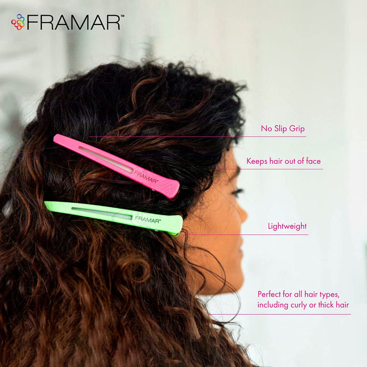 Framar Neon Hair Clips 10 pack – Professional Hair Clip
