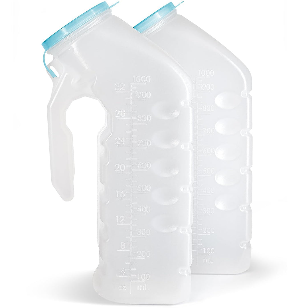 Male Urinal with Glow in The Dark Lid (2 Bottles, 32 Oz