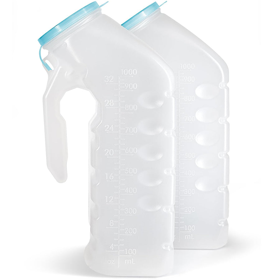 Male Urinal with Glow in The Dark Lid (2 Bottles, 32 Oz