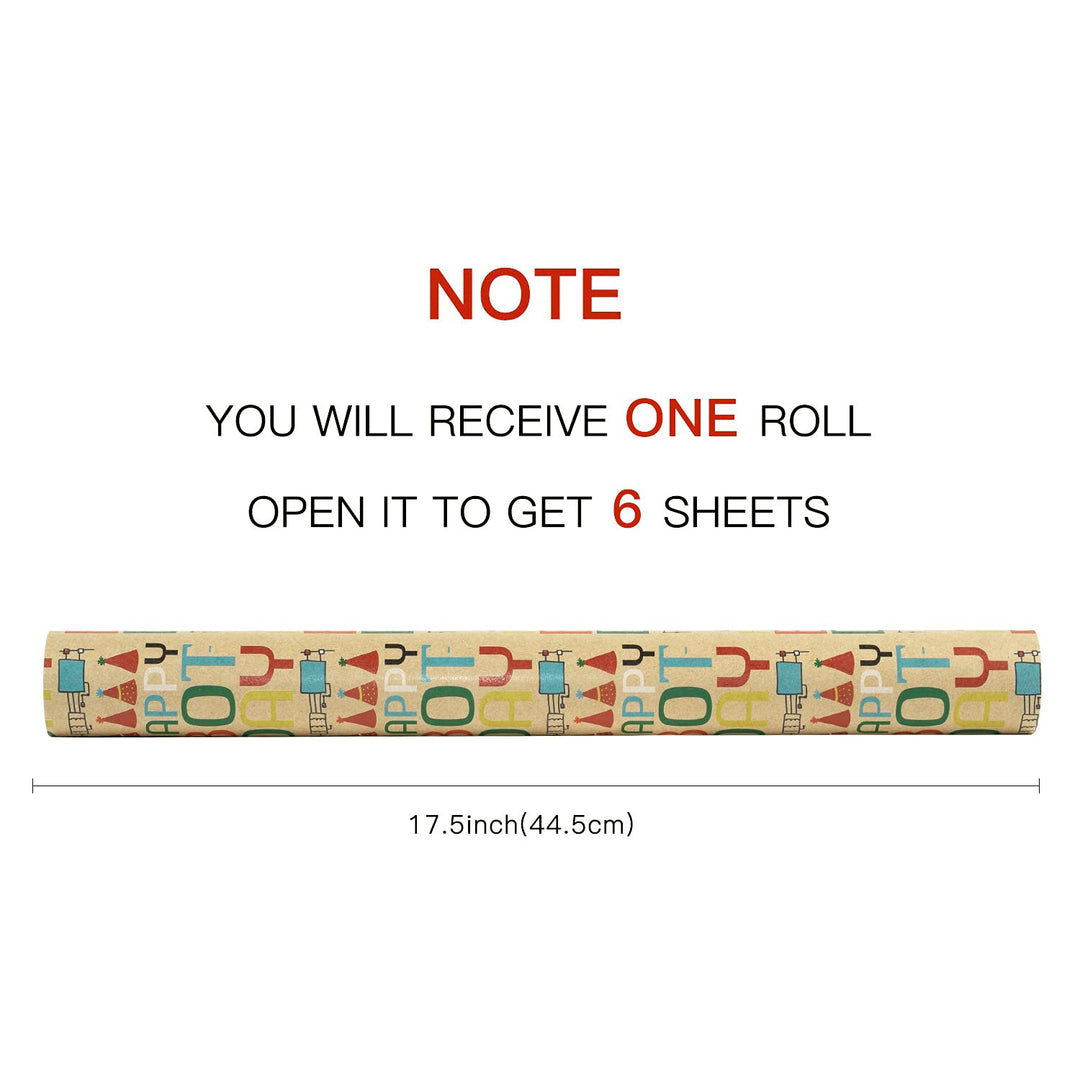 RUSPEPA Kraft Wrapping Paper Sheet - Dogs and Cats Desi