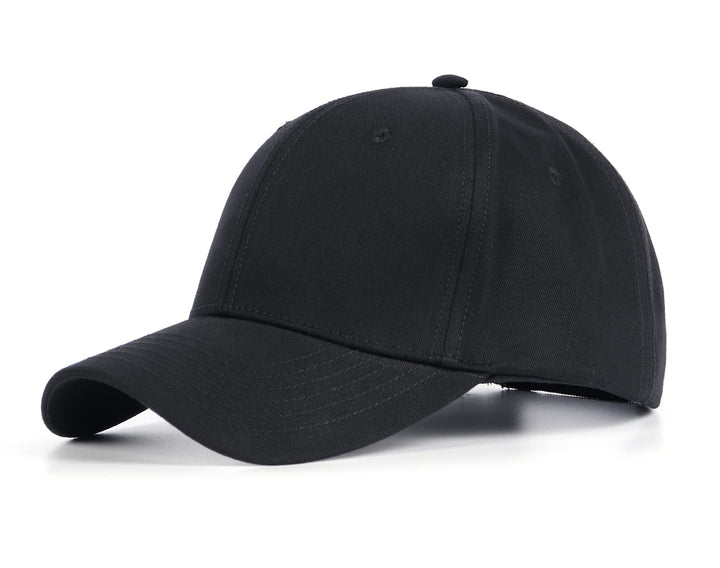 XXL Oversized Ball Cap,Large High Crown Dad Cap for Big Heads,Structured Baseball Hats Adjustable 23.5-25.2 Black