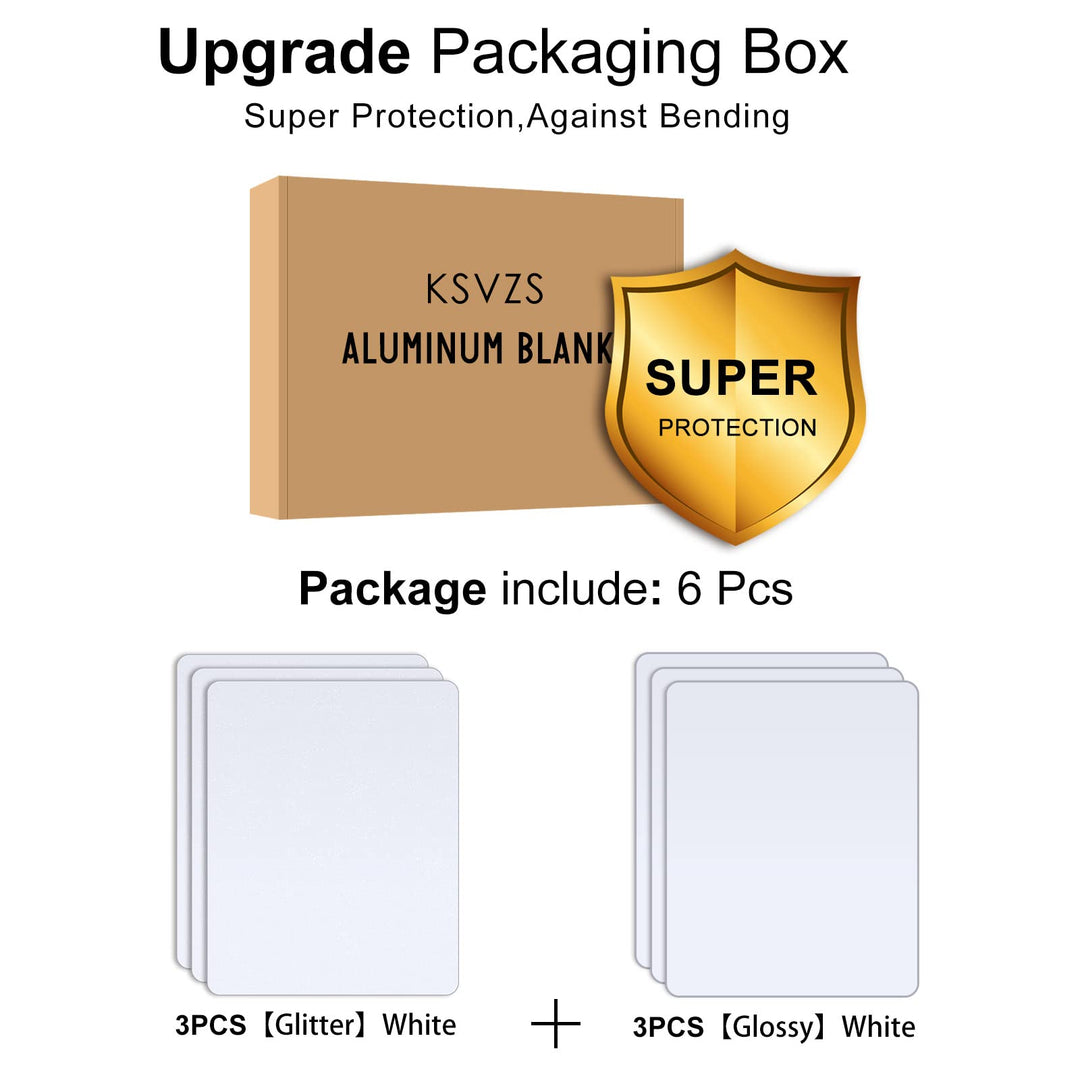 6 Pieces Aluminum Sublimation Blanks Sheet[8X10in] Metal Blanks Sublimation Blanks,Metal Wall Frame Blanks Wall Decor for Bedroom,Living Room,Wedding,Family Pets,3+3