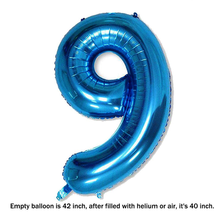 40 Inch Jumbo Blue Number 9 Balloon Giant Balloons Prom Balloons Helium Foil Mylar Huge Number Balloons for Birthday Party Decorations/Wedding/Anniversary