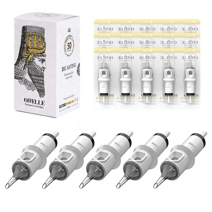 Tattoo Cartridges Needles 50Pcs Mixed #12 Standard Round Liner & Weaved Magnum Shader & Curved/Round Magnum Shader Soft Edge 3RL 5RL 7RL 9RL 7M1 9M1 11M1 7RM 9RM 11RM EN05S-50KIT-F