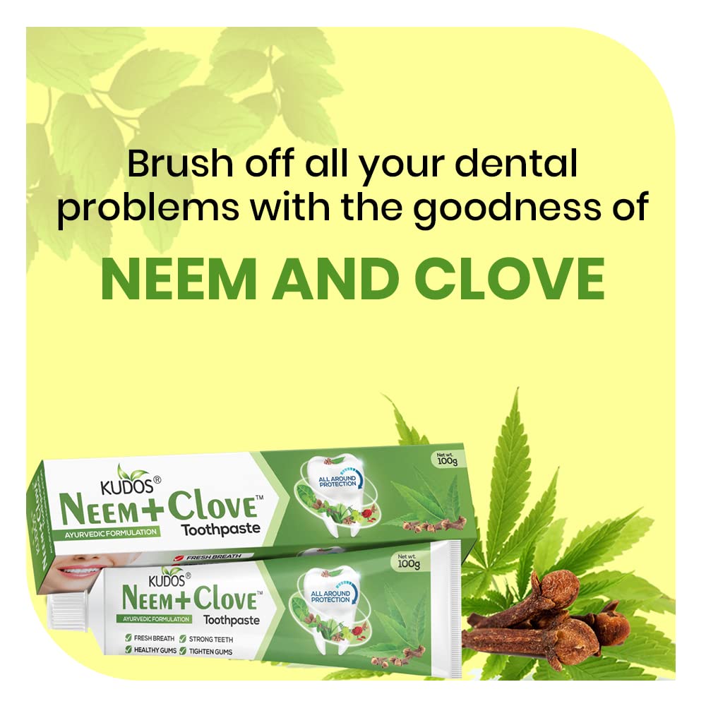 Kudos Ayureveda Neem Clove Toothpaste I Prevents Caviti