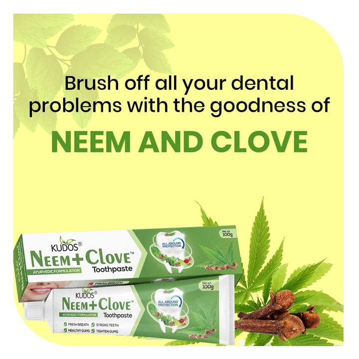 Kudos Ayureveda Neem Clove Toothpaste I Prevents Caviti