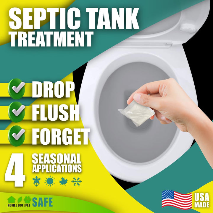 Green Pig 56 Live Septic Tank Treatment 5-Year Supply Ultimate Solution in Preventing Expensive Backups, Clogs, or Drain Field Failures with 20-Easy Drop-in and Flush Packets, Supply-20 Count