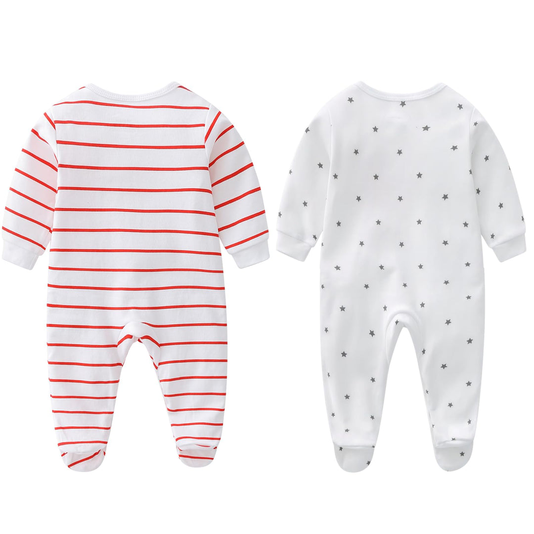 Unisex-Baby Clothes Newborn Footies I Love Mummy Daddy Cute Twins Romper Jumpsuit Set(0-3 Months) White