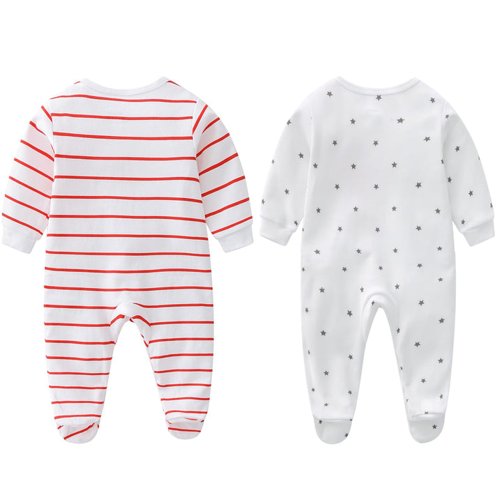 Unisex-Baby Clothes Newborn Footies I Love Mummy Daddy Cute Twins Romper Jumpsuit Set(0-3 Months) White