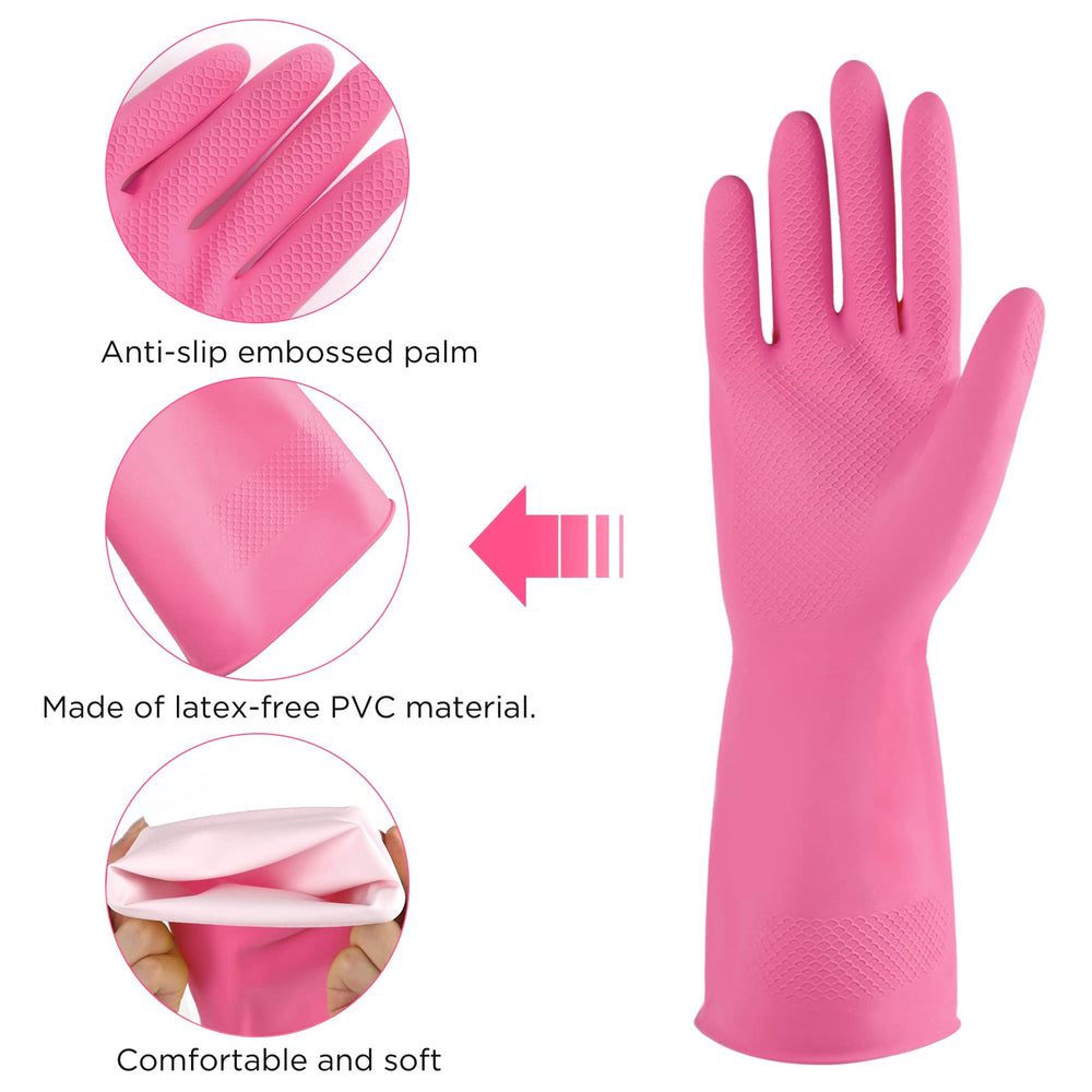 IUCGE Rubber gloves dishwashing 2 Pairs for Kitchen,Cle