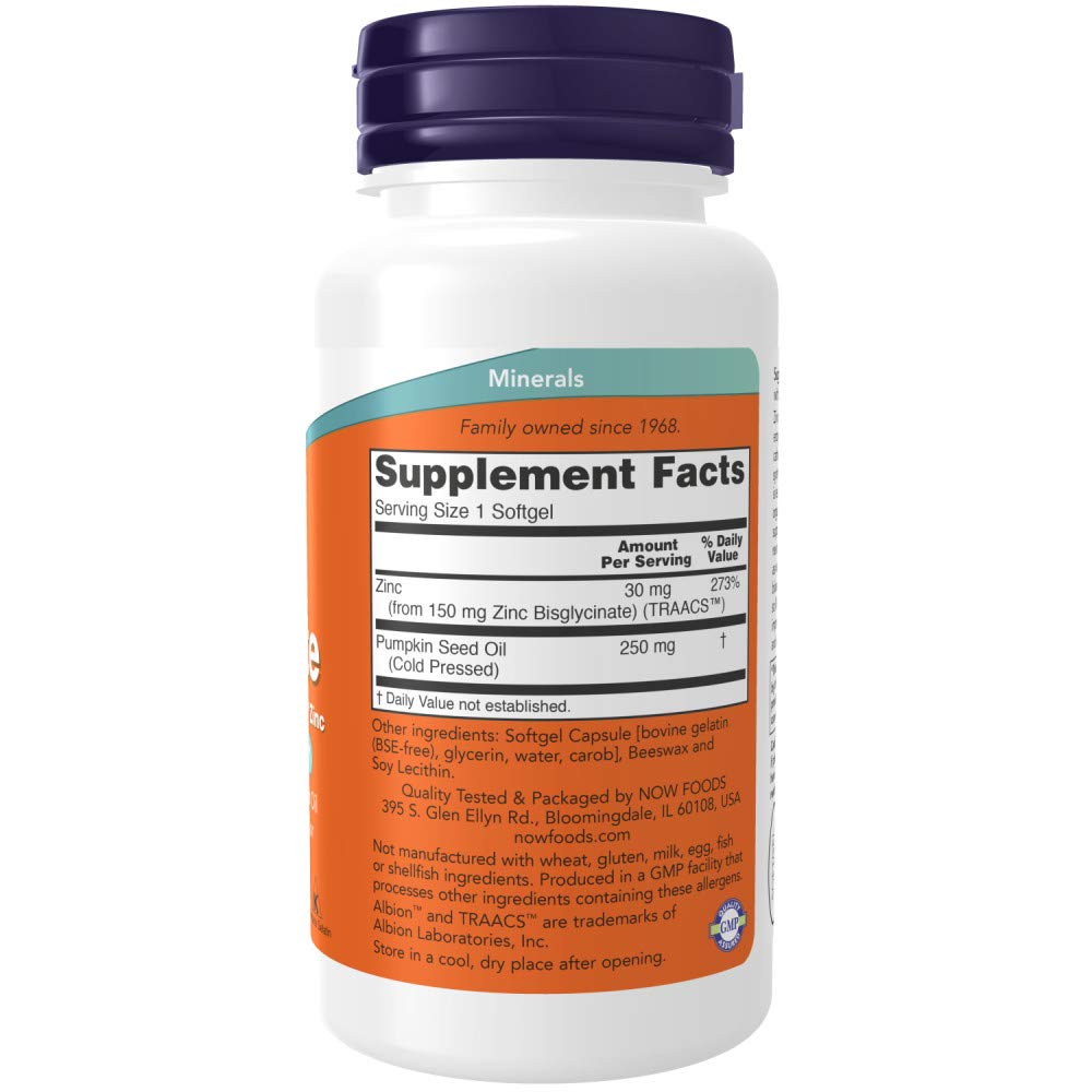 Now Supplements, Zinc Glycinate with 250 mg Pumpkin See