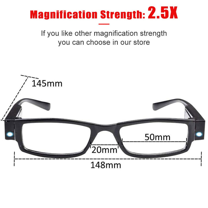 4 Pcs Reading Glasses Led Readers with Lights Fashion G