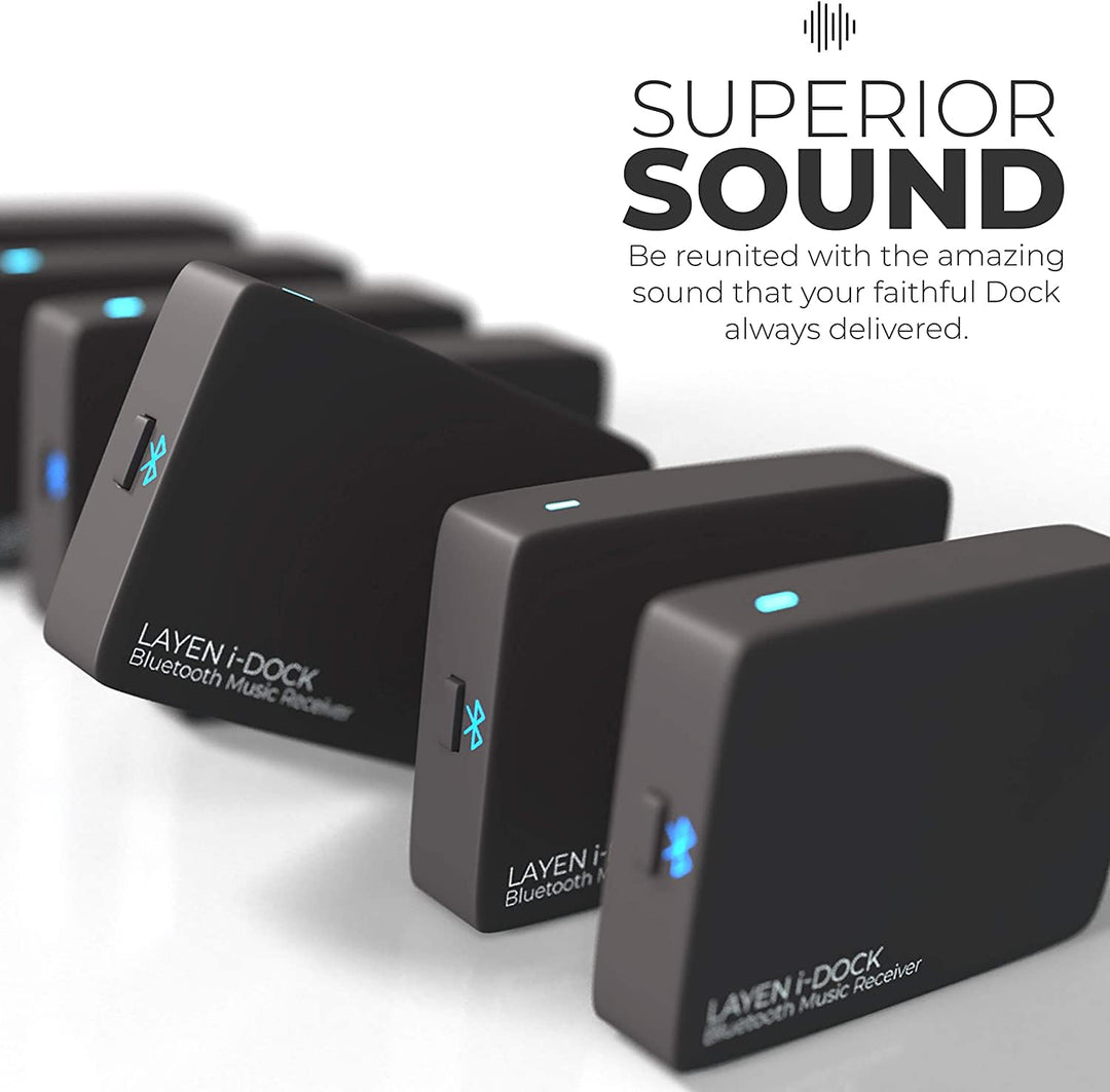 i-Dock - Premium 30 Pin Bluetooth Adapter | Qualcomm CSR Chipset | aptX = Superior Wireless Audio | Multi-Pair | for Bose SoundDock &amp; Other iPod iPhone Docking Stations (Not for Cars)