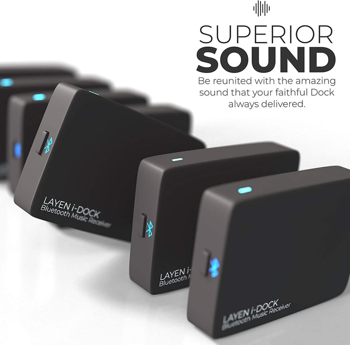 i-Dock - Premium 30 Pin Bluetooth Adapter | Qualcomm CSR Chipset | aptX = Superior Wireless Audio | Multi-Pair | for Bose SoundDock &amp; Other iPod iPhone Docking Stations (Not for Cars)