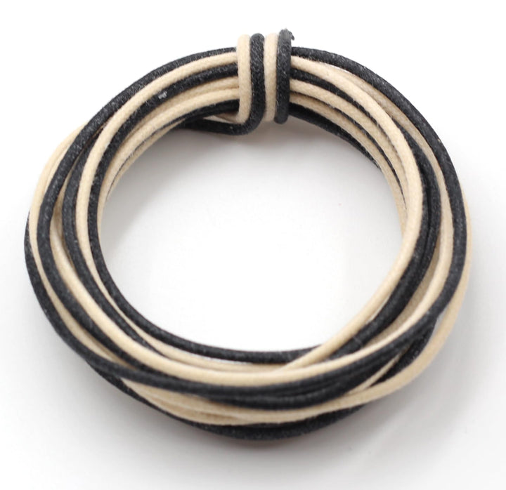 Guitar Wire, Hookup Wire, Gavitt Cloth Wire, 22awg Stranded Copper Wire, 6 feet of Each Color Black/White Pushback Wire for Electric Guitar and Other Instruments