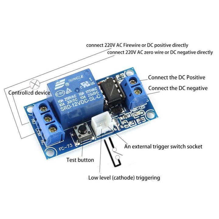 HiLetgo 2pcs 12V Single Bistable Self-Locking Relay Module Push to Start and Stop