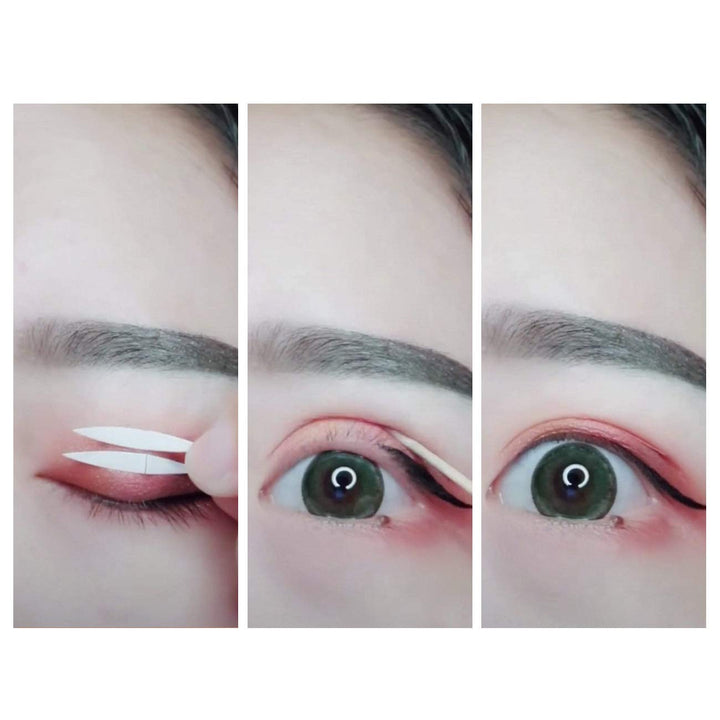 Pormasbenzer Both Sides Sticky Ultra Instant Lift Without Surgery Hooded, Droopy, Uneven, Mono-Eyelids Invisible Fiber Double Side Tapes Stickers (Medium) -240Pcs