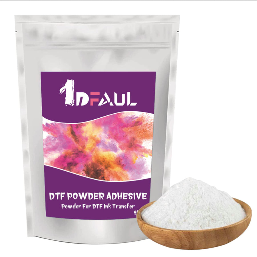 DTF Powder Digital Transfer Hot Melt Adhesive 500g, DTF Transfer Powder Transfer Printer Direct Print on All Fabric, DTF Powder for Sublimation on Cotton, Black & Dark Garments (White)