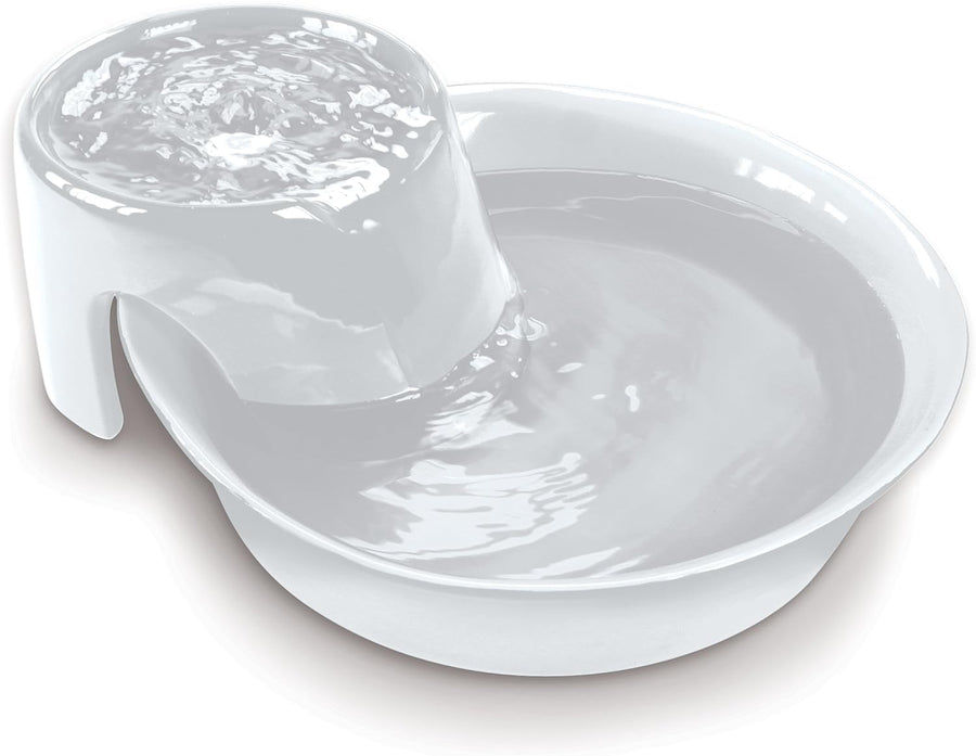 Big Max Ceramic Drinking Fountain for Pets, White, 8 lb