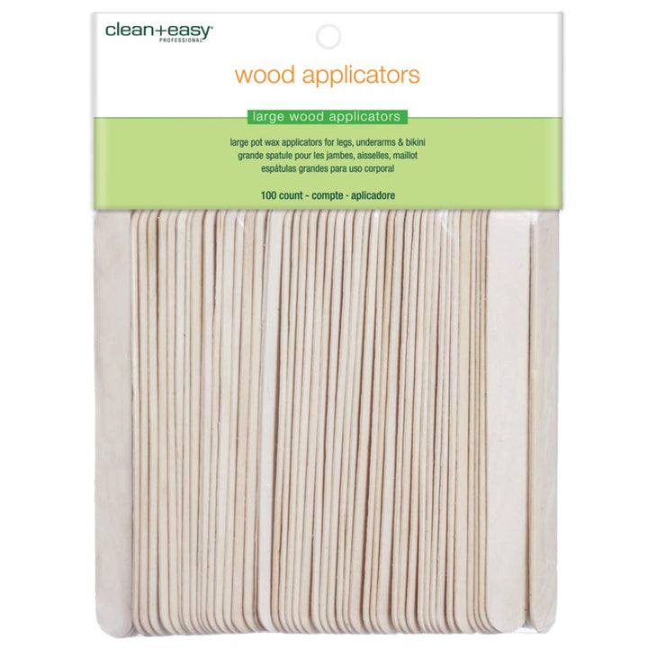 Clean Plus Easy Body Wood Applicator Spatula, Large, 100 Count