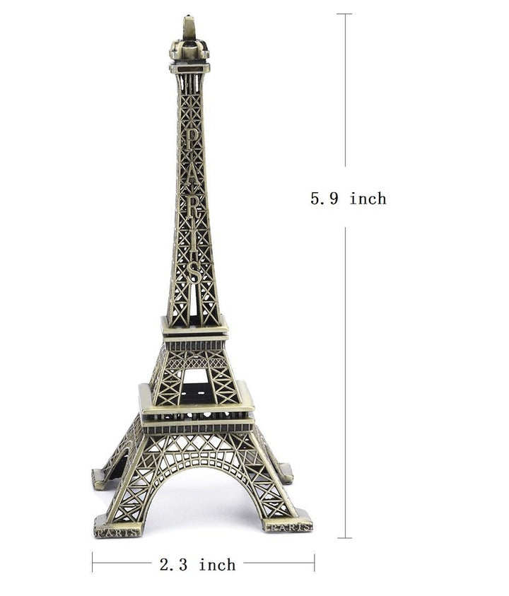 ® 5.9 inch Bronze Paris Eiffel Tower Modelling Iron Craft Art Gift for Home Decoration Statues
