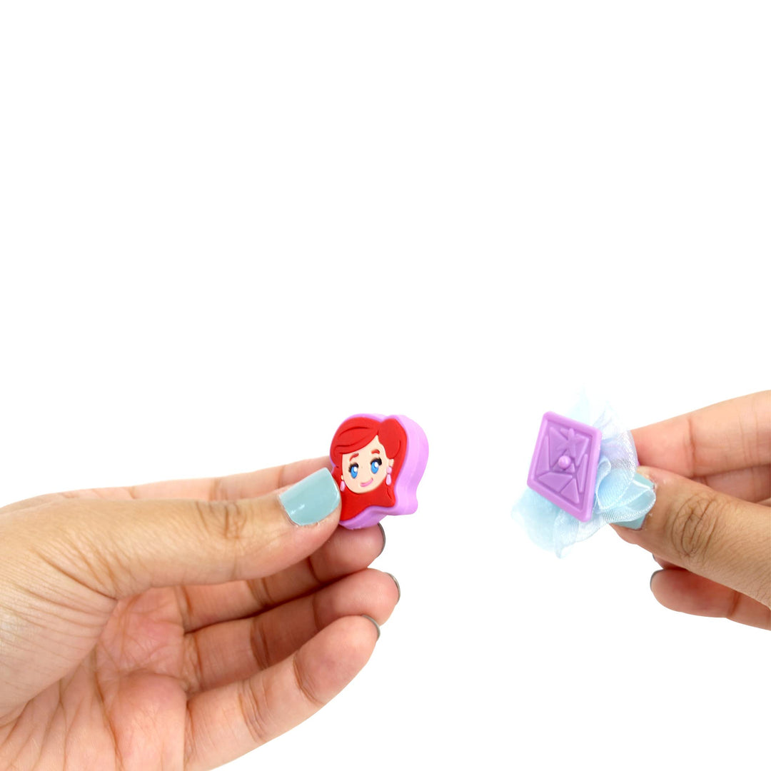 Disney Princess Snap N&#39; Wear Activity Rings Set, DIY Jewellery Kit for Kids, 3+ Years