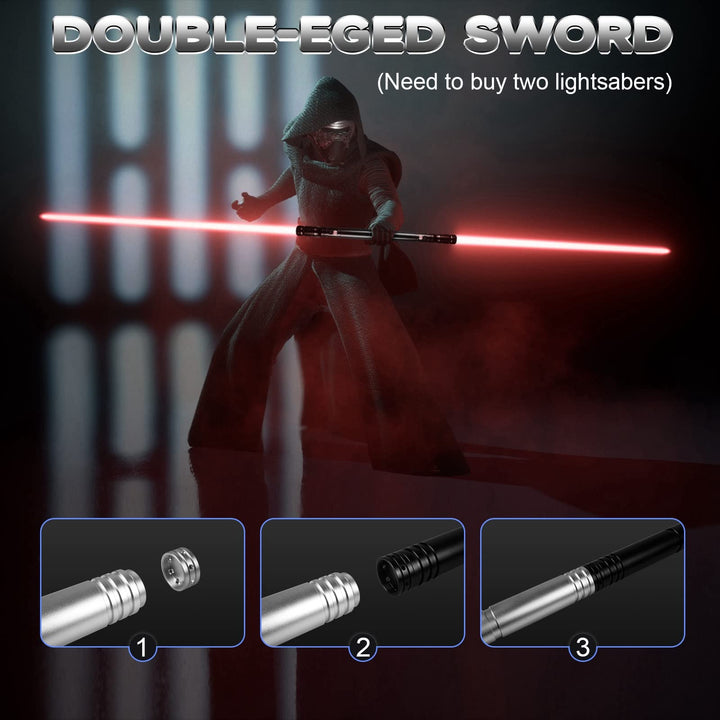 Dueling Light Saber - Smooth Swing Light Sabers 16 Colors Changeable FX Saber with 4 Sound Fonts, Metal Hilt Lightsabers for Teens Adults Heavy Dueling, FOC, Blaster (Black)