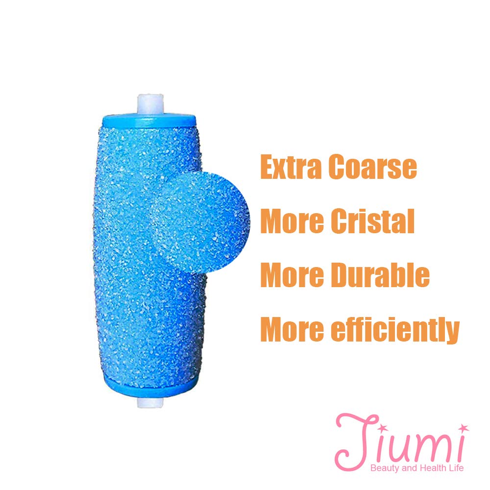 5 Pack Blue Extra Coarse Replacement Rollers Compatible with Amope Pedi Refills Wet Dry Electronic Perfect Foot File Pedi Refills Include a Clean Brush