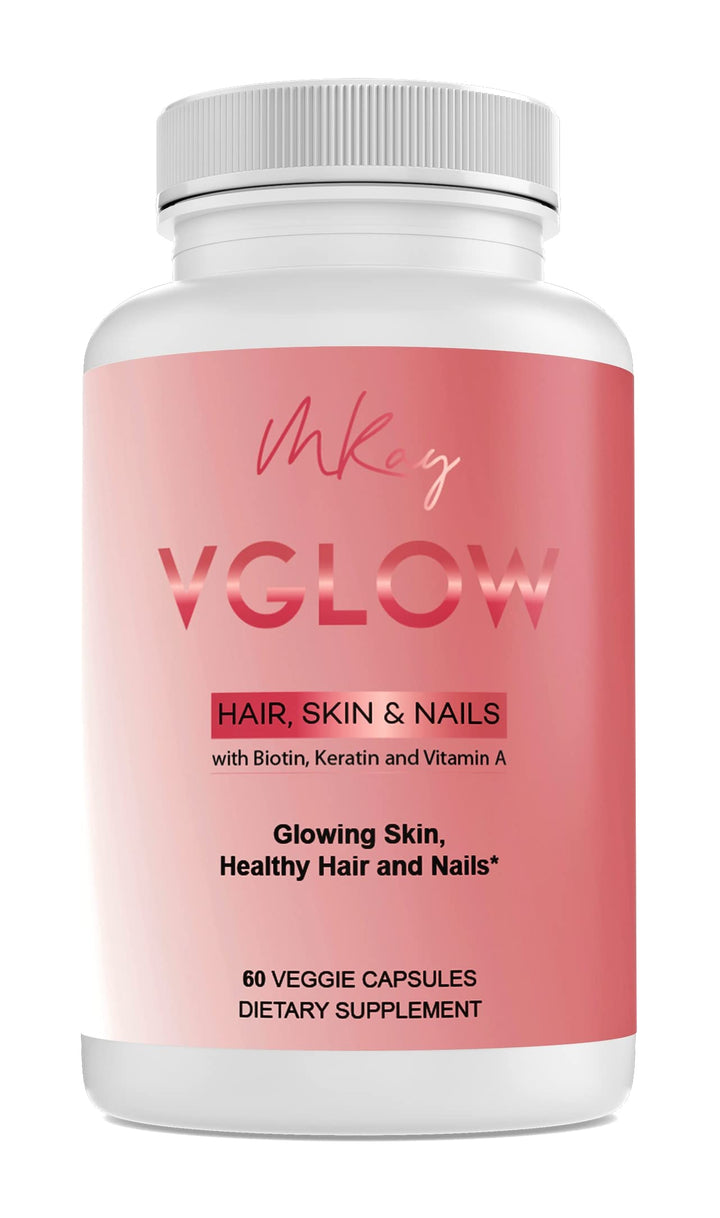 VGlow Hair Skin &amp; Nails Vitamin for Supporting Healthy Hair and Nails Multivitamin &amp; Vegan Dietary Supplement, Gluten Free, 60 Tablets