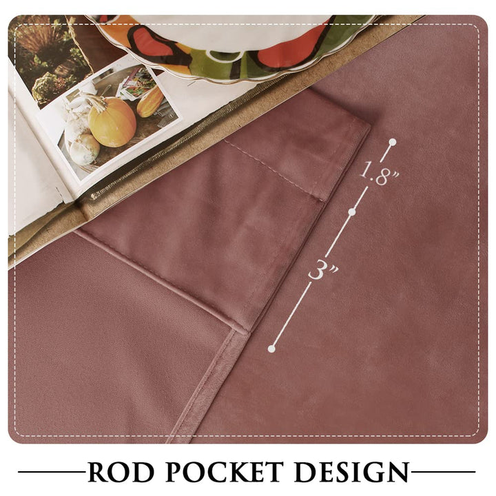 StangH Wide Rose Velvet Curtains 84 inches Long for Bed