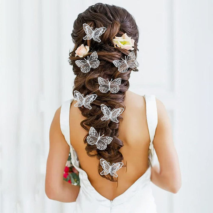 30 PCS Lace Butterfly Applique Embroidery Butterfly Sew Iron On Patch, Organza Patches Butterfly Applique for Wedding Bridal Dress Sewing Craft DIY Clothes Hair Ornaments (White)