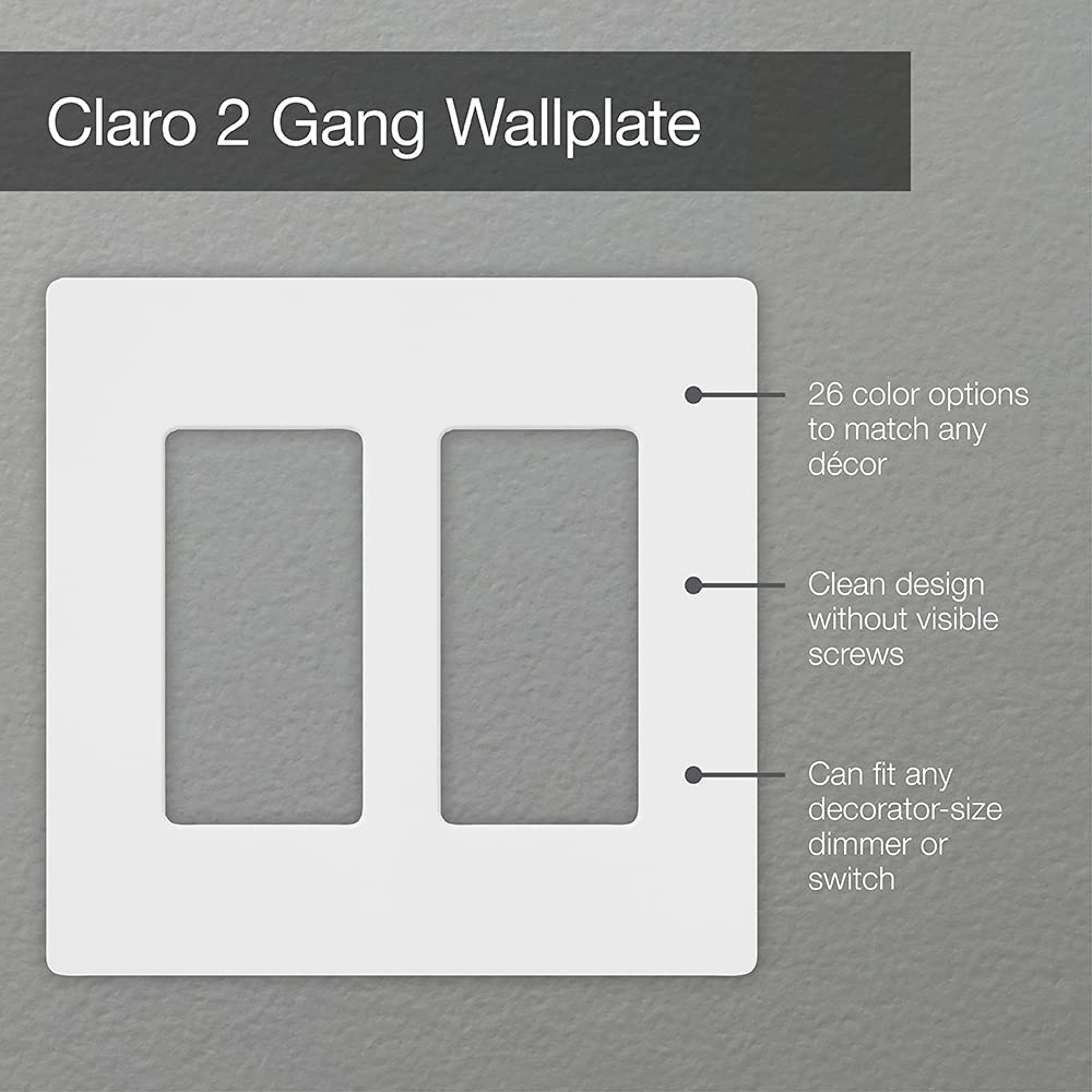 CW-2-LA Claro 2-Gang Wallplate, Light Almond