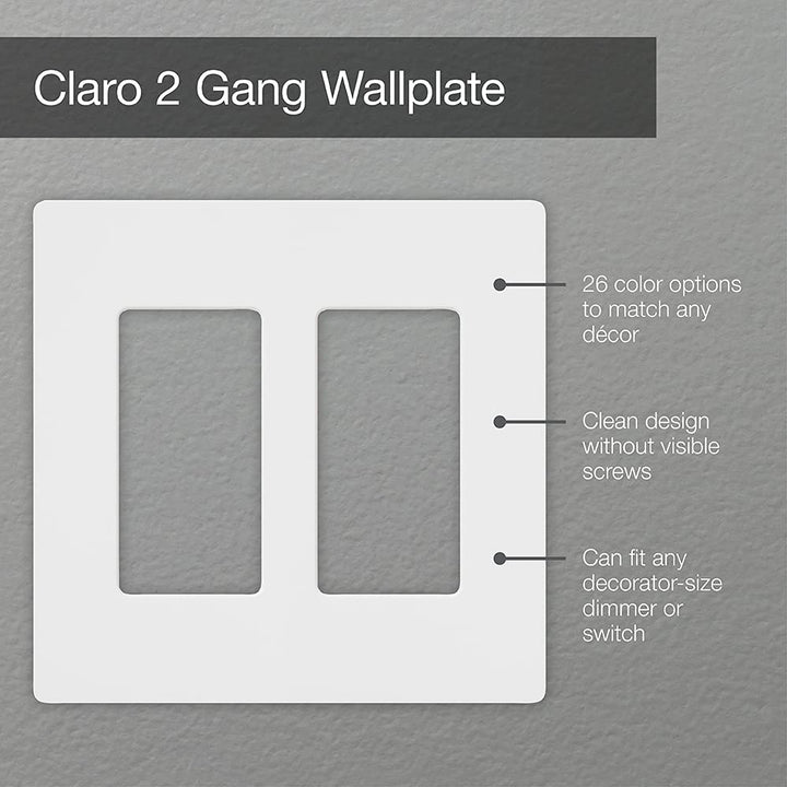 CW-2-LA Claro 2-Gang Wallplate, Light Almond