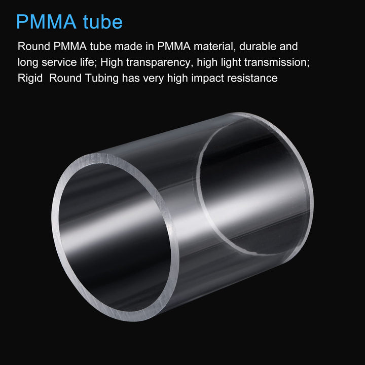 MECCANIXITY Acrylic Pipe Rigid Round Tube Clear 2 3/4(7