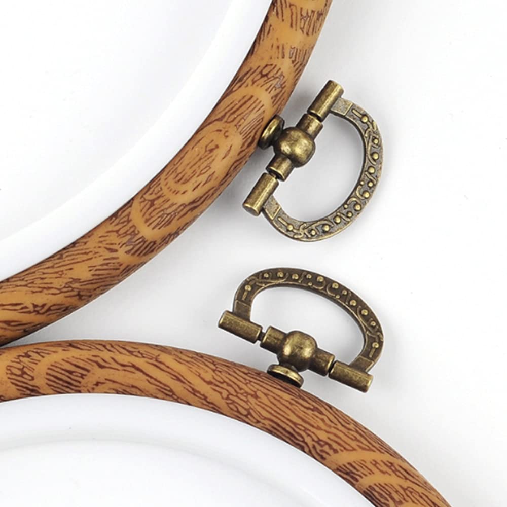 Hand U Journey 3 Pieces 10&#39;&#39; 26cm Rug-Punch Embroidery Ring Cross Stitch No Slip Hoops Set Imitated Wood Display Circle Kits for Art Craft Sewing Embroidery and Hanging